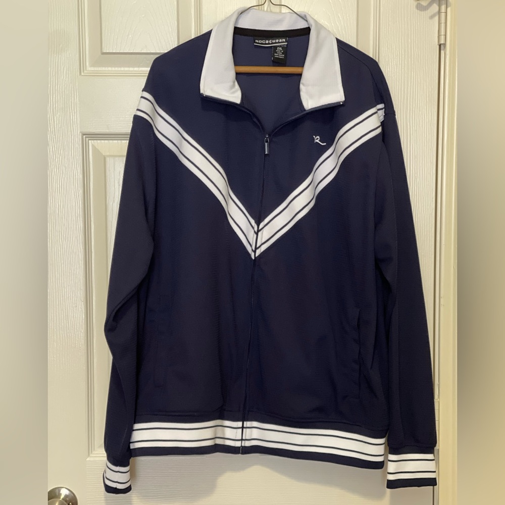 Men's Navy/White Rocawear Track Jacket